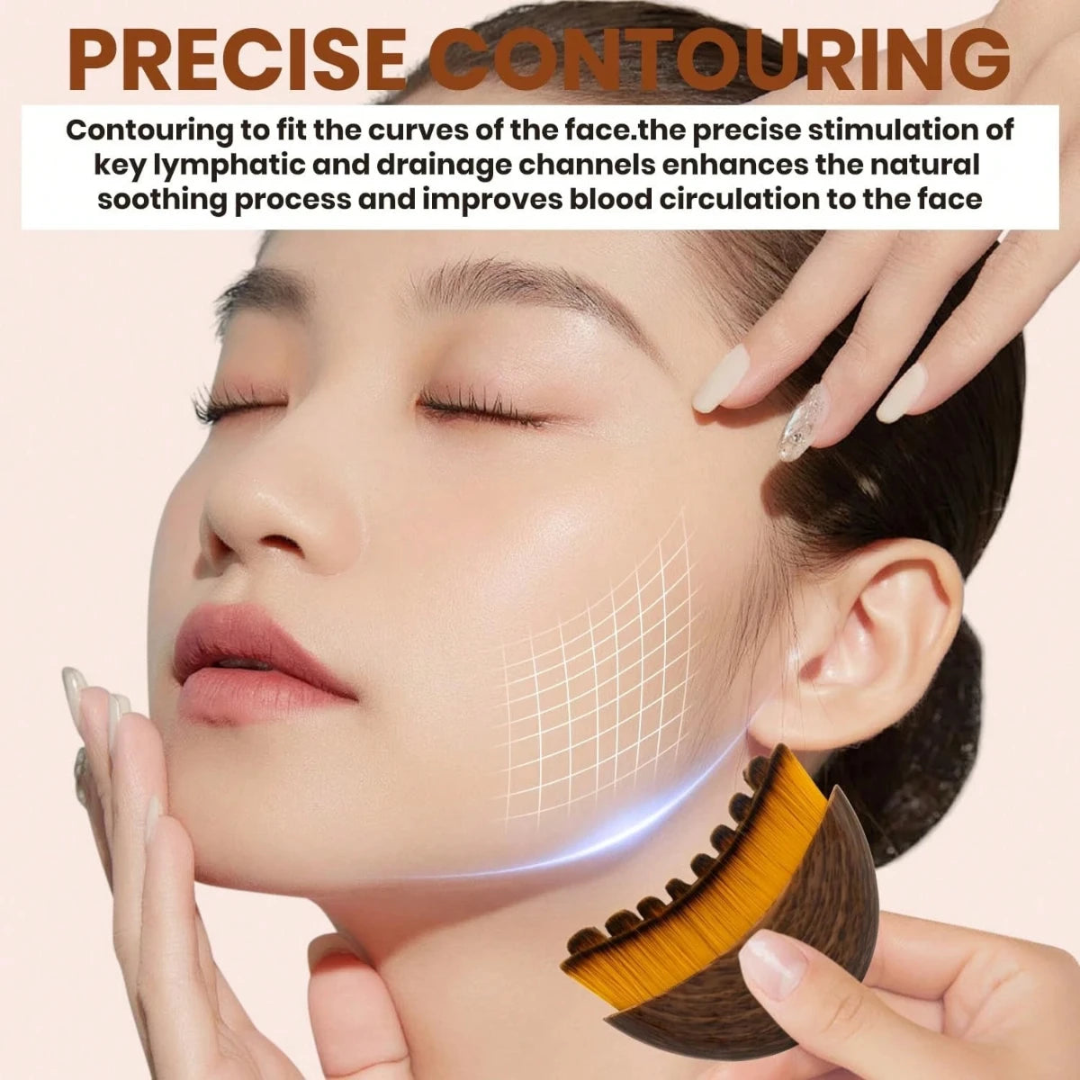 ContourGlow™ Facial Massage Brush | Soft Face & Jawline Massage Tool for Skincare Routine & Lymphatic Massage