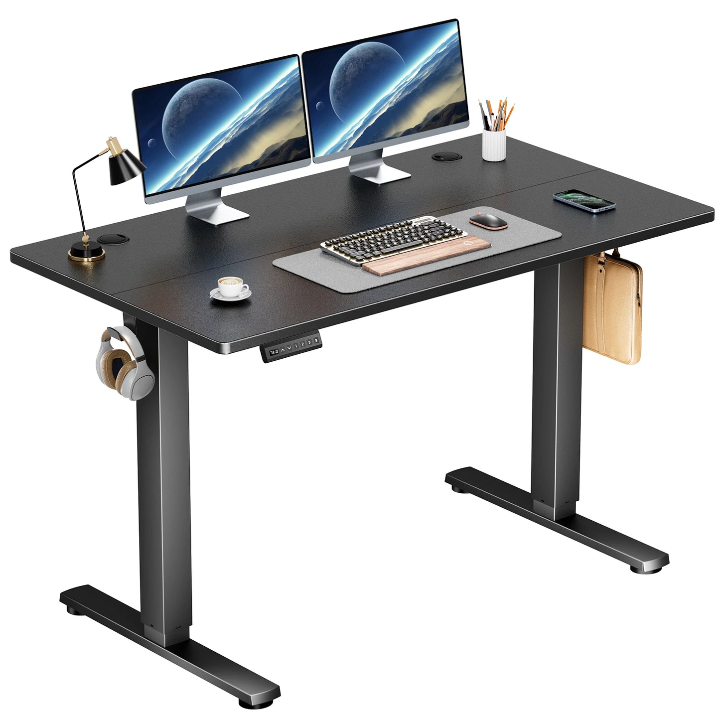 Electric Height Adjustable Standing Desk with Memory Presets (40" x 24")