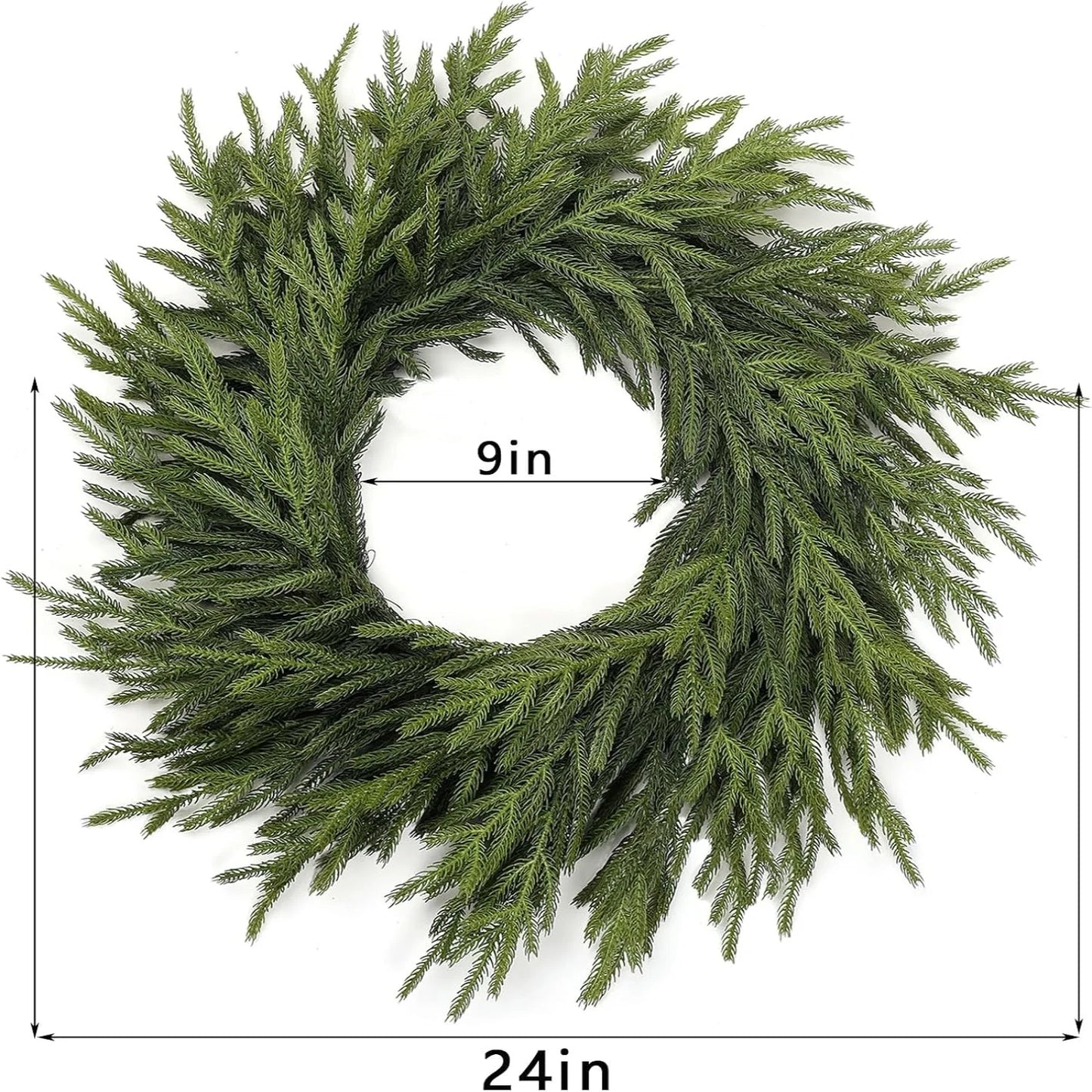 Natural Look Norfolk Pine Christmas Wreath for Christmas and Holiday Décor