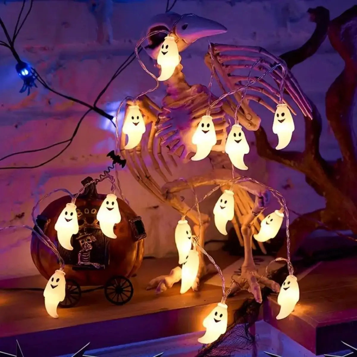 Mini Ghost Halloween String Lights, Battery Powered
