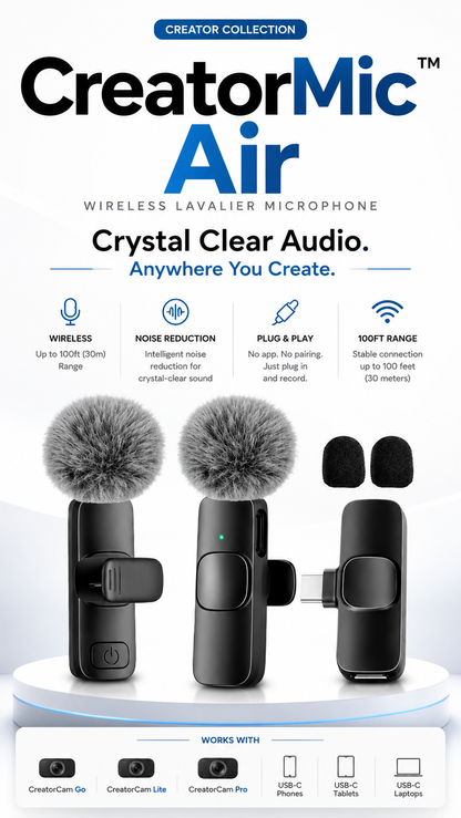 CreatorCam™ Pro Creator Kit -  Camera, Mic & Tripod