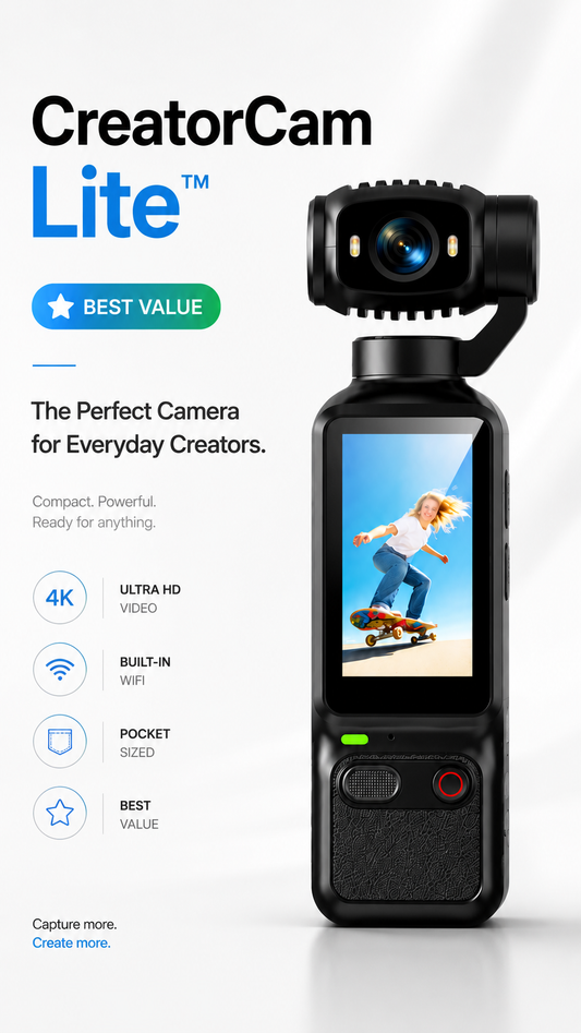 CreatorCam Lite™ - Ultra HD Vlogging Camera with WiFi