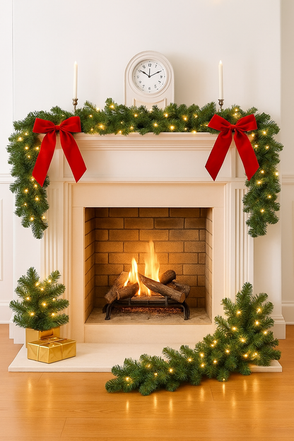 Classic 9ft Pine Christmas Garland – Full & Festive Greenery