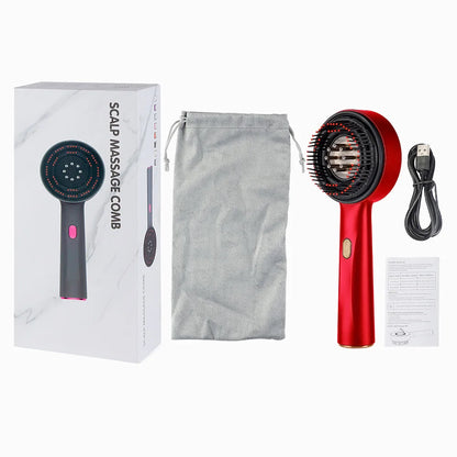 Electric Vibration Massage Comb Red Light Hair Growth Massage Scalp Brush Anti Hair Loss Liquid Oil Applicator Hair Care