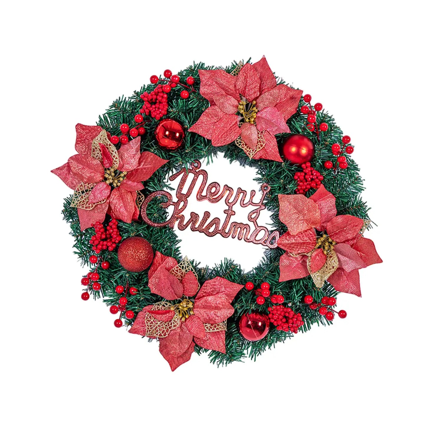Christmas Wreath for Holiday Outdoor - GOLD, RED OR BLUE