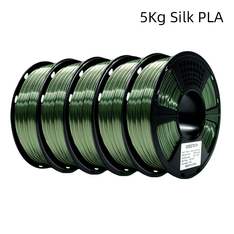 GEEETECH 5Kg 3D SILK PLA Filament 1.75mm SILK PLA Filament Smooth Silky Shiny Surface 3D Filament Fit For FDM Printers
