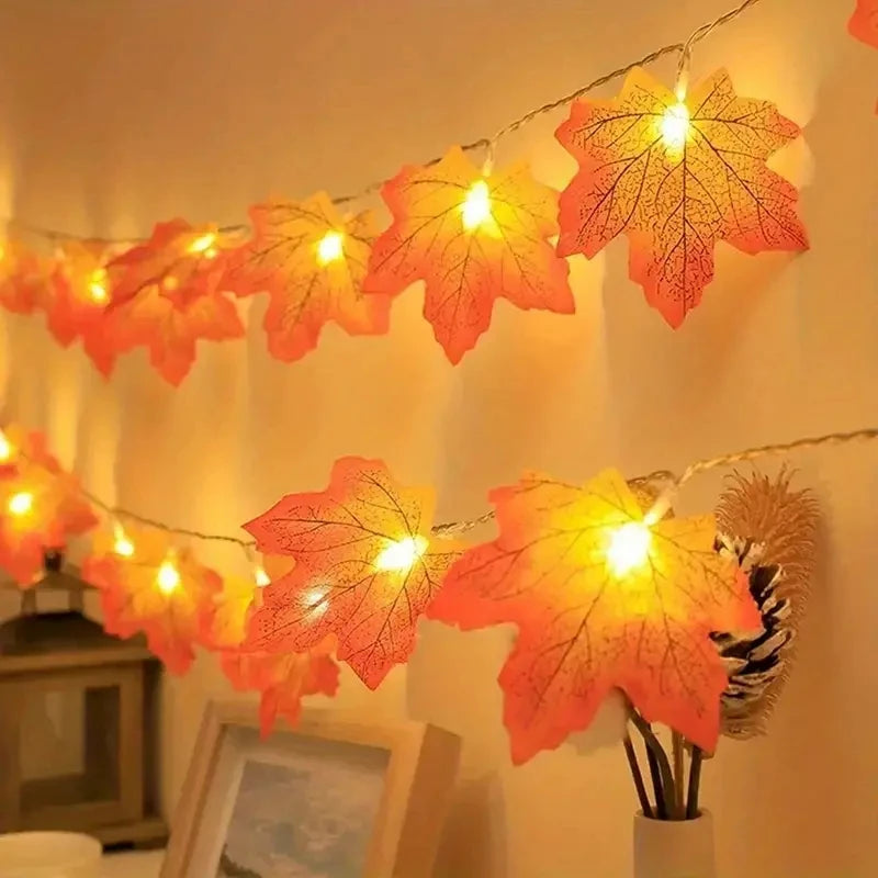 LED Maple Leaf Garland String Lights