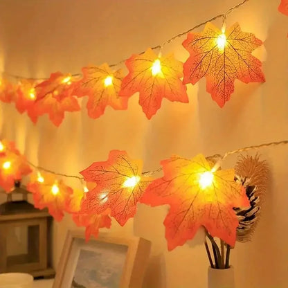 LED Maple Leaf Garland String Lights