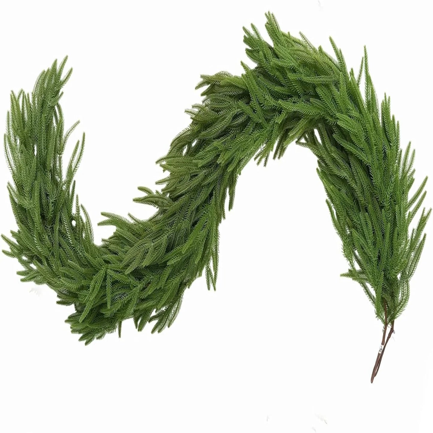 Norfolk Pine Garland for Christmas and Holiday Décor - 6Ft/9Ft Natural, Pre-Lit, Fluffy