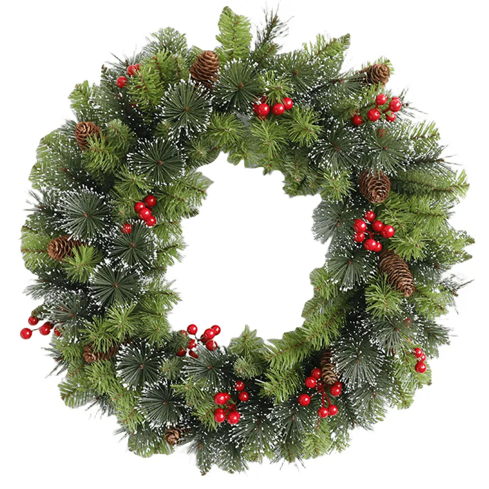 Pre-Lit Red Berry Christmas Wreath for Christmas and Holiday Décor