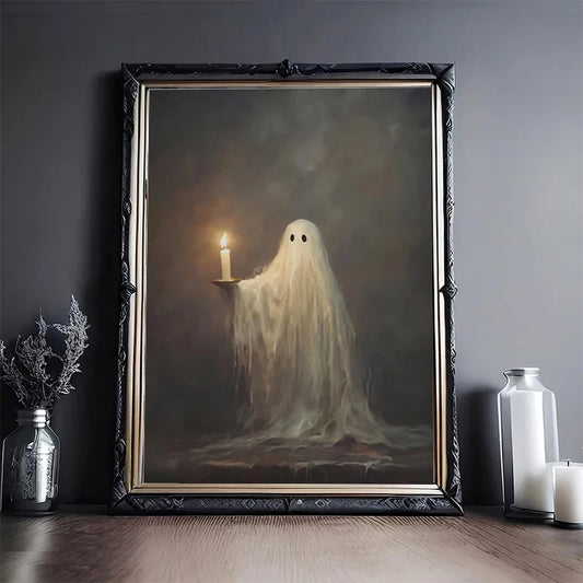 Vintage Ghost Canvas - Spooky Halloween Wall Art