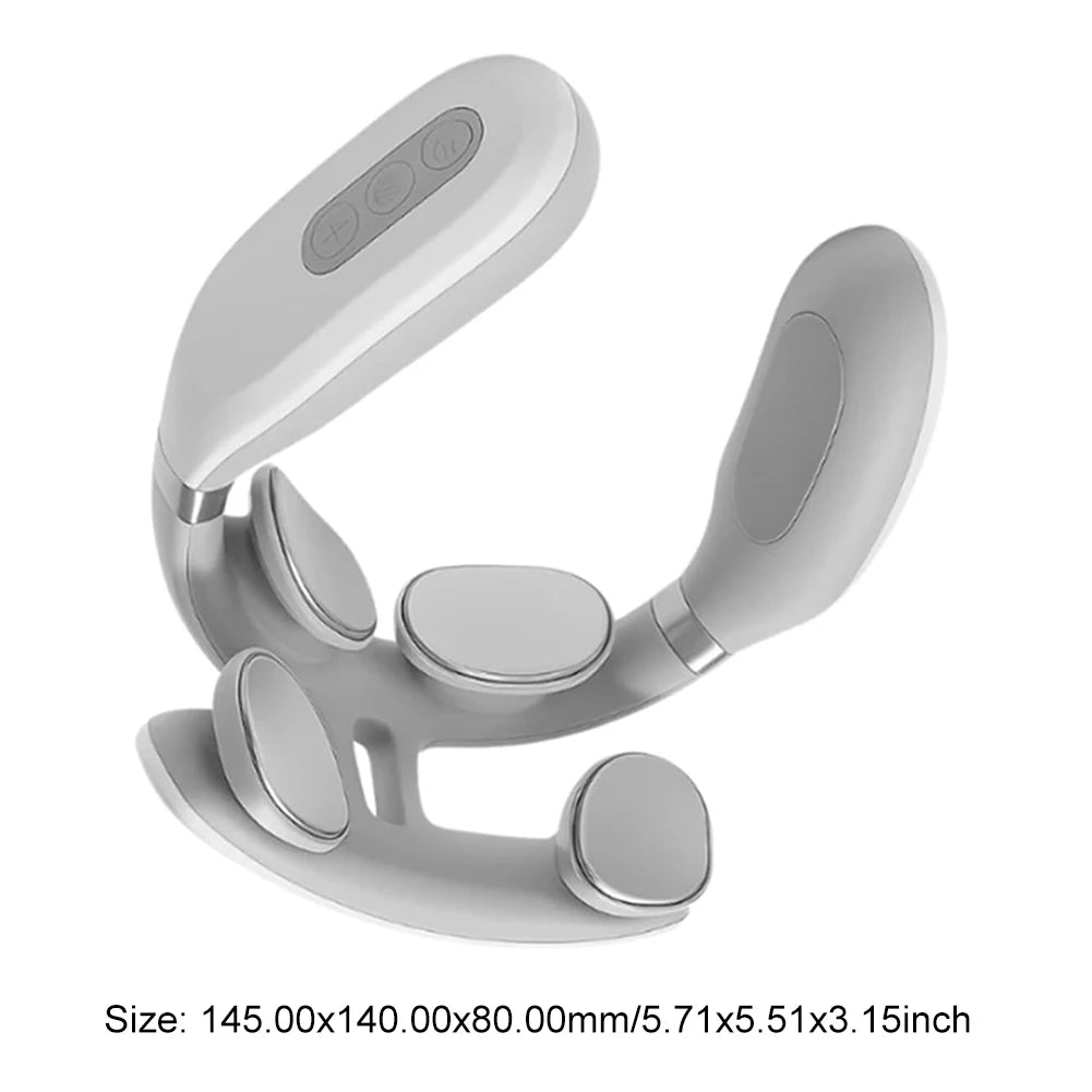 4 Heads Electric Back Massager USB Rechargeable Vibration Massage Tool for Back Waist Muscle Relief Portable Massage Instrument for Home Office Daily Relaxation