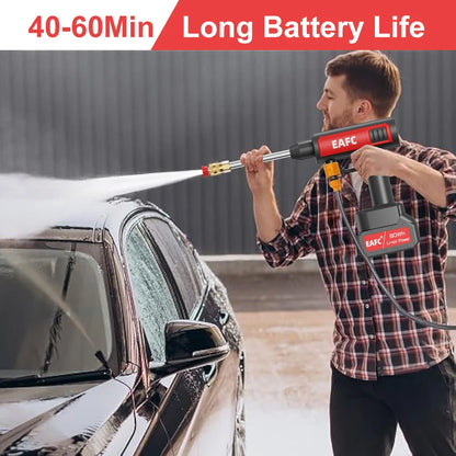 Electric High Pressure Washer 21V 60bar Cordless Portable Car Wash Spray Water Gun Outdoor Cleaner Machine Car Washing Tool