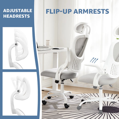 Ergonomic Mesh Office Chair with Adjustable Headrest & Flip-Up Arms