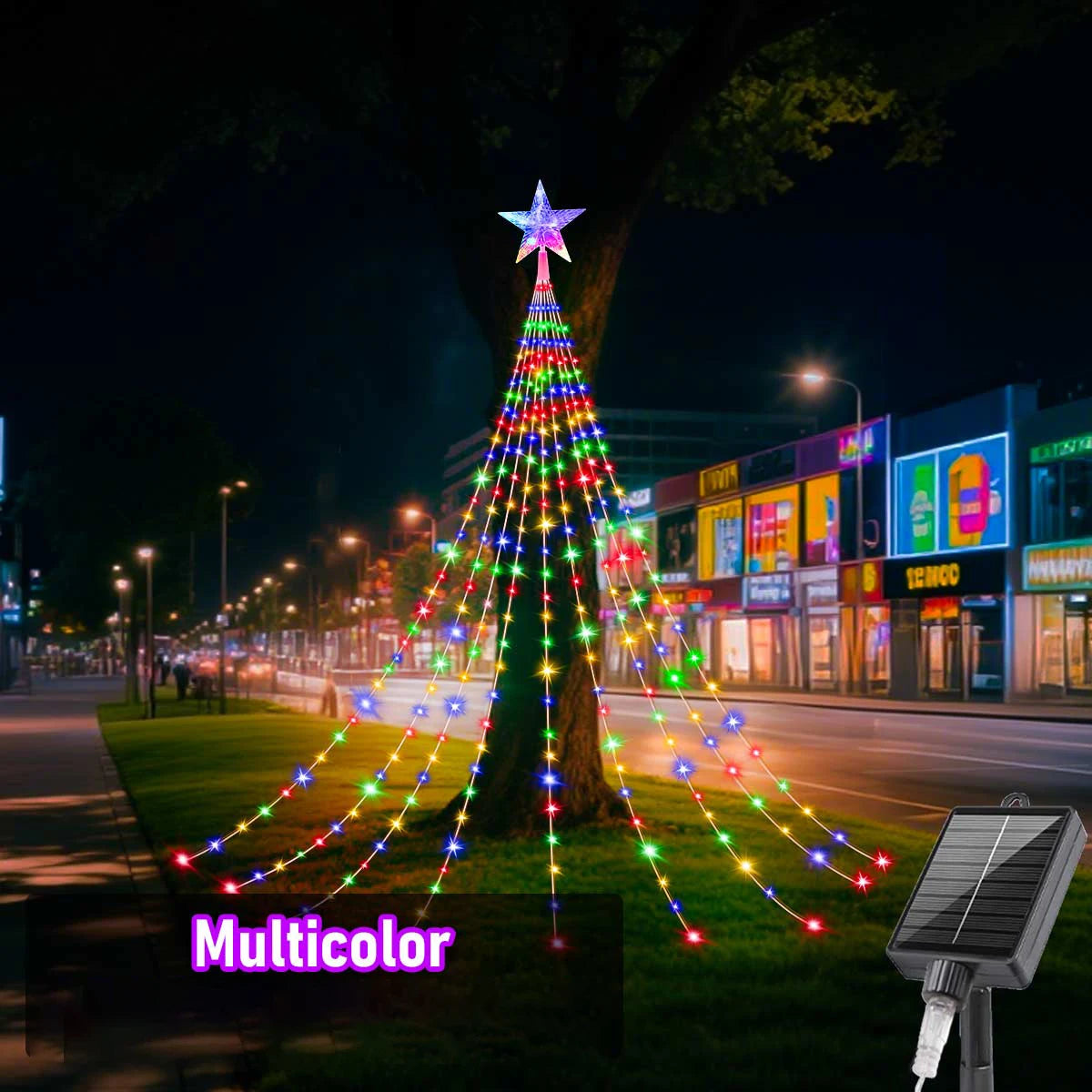 Outdoor Solar Powered Christmas Tree Lights