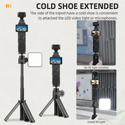 Flymile Selfie Stick Tripod for DJI Osmo Pocket 4 3 Action 6 5 Pro/GoPro/Insta360 X5 Ace Pro 2 Accessories Vlog Extendable Rod