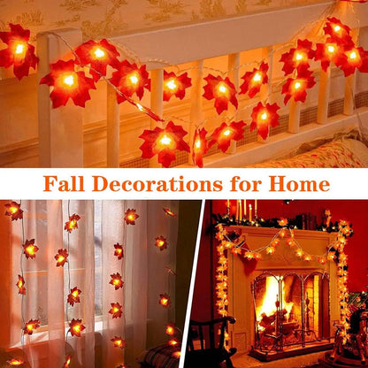 LED Maple Leaf Garland String Lights