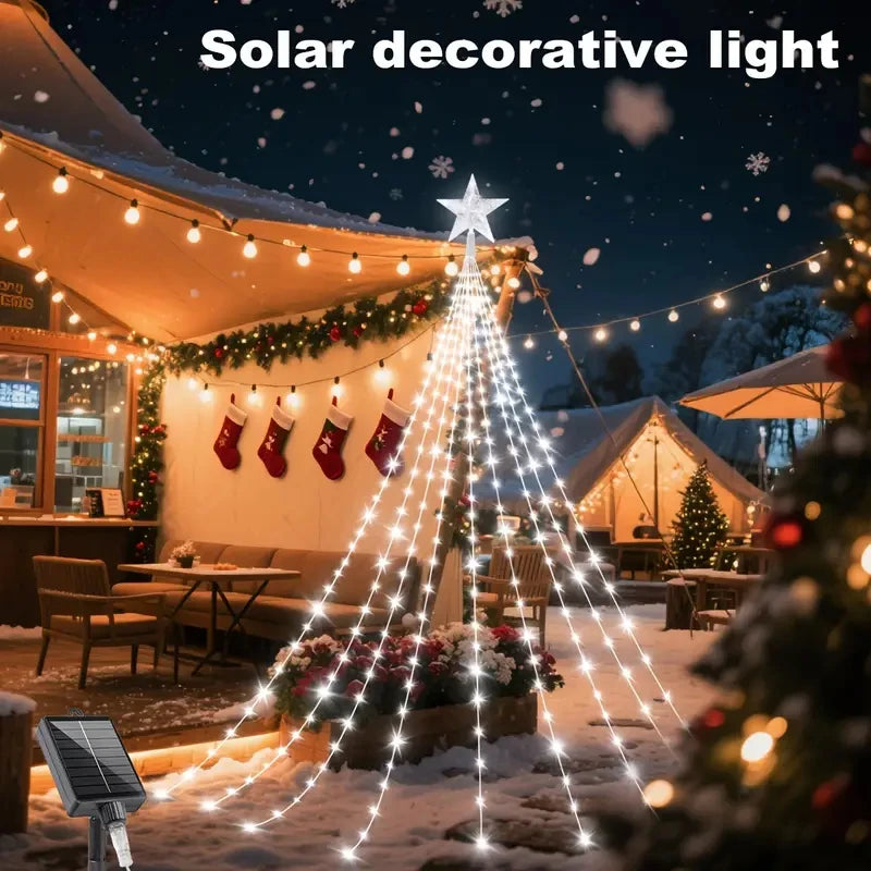 Outdoor Solar Powered Christmas Tree Lights