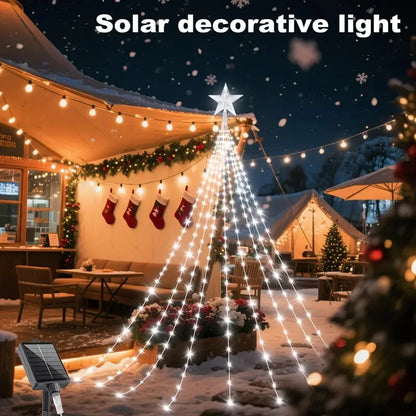 Outdoor Solar Powered Christmas Tree Lights