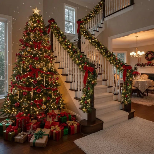 Premium Christmas Garland – Optional Warm White Lighting (6ft/9ft)