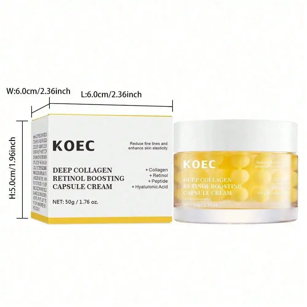 Deep Collagen Retinol Capsule Cream, Fade Dry Lines & Fine Lines, Improve Skin Sagging, Refine Pores & Skin Texture, Boost Skin Elasticity, Enriched With Collagen, Retinol & White Spicules, 1.69 Fl.Oz