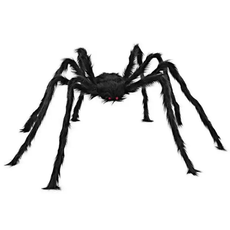 6.5FT Giant Halloween Spider with Purple LED Lights – Outdoor Halloween Yard Decorations, Bendable Legs & Red Glowing Eyes