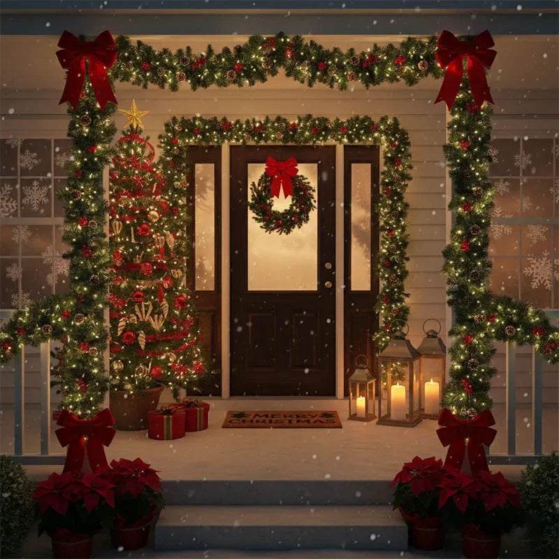 Christmas Garland with Pinecones and Berries - Pre-Lit Avaible - 6 Ft/ 9FT