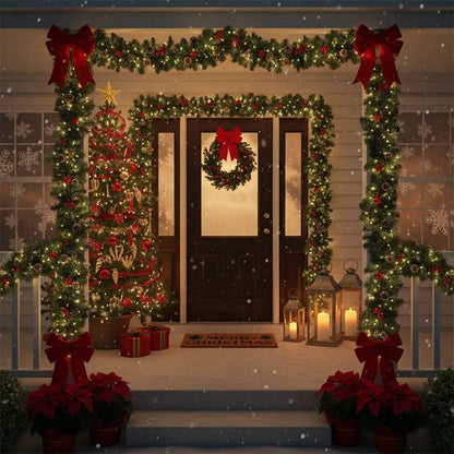 Christmas Garland with Pinecones and Berries - Pre-Lit Avaible - 6 Ft/ 9FT