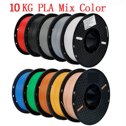 10KG/22LBS Multicolor PLA Filament 1KG/Roll 1.75mm For 3D Printer Material for 3D Printing 3D Printer Filament Free Shipping