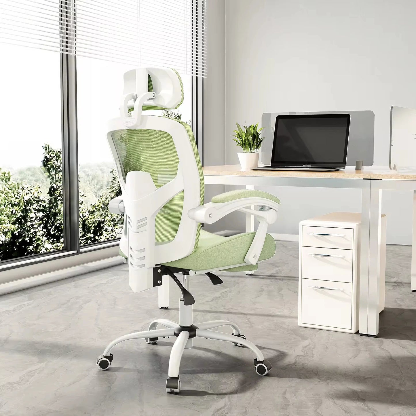 Ergonomic High-Back Mesh Reclining Office & Gaming Chair with Footrest