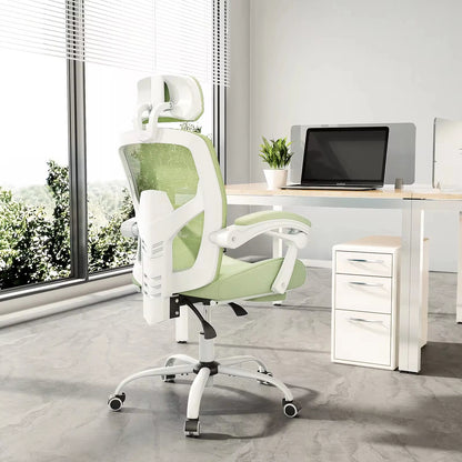 Ergonomic High-Back Mesh Reclining Office & Gaming Chair with Footrest