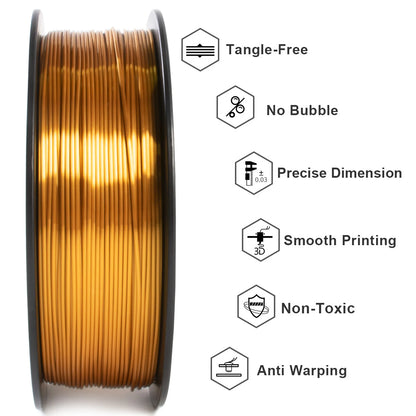 GEEETECH 5Kg 3D SILK PLA Filament 1.75mm SILK PLA Filament Smooth Silky Shiny Surface 3D Filament Fit For FDM Printers