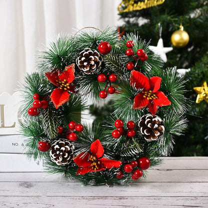 Christmas and Holiday Wreaths - Cedar, Pinecone, Berry, Snowy, Poinsettia