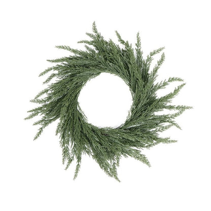 Faux Pine Cedar Christmas Wreaths For Front Door Holiday Décor - Classic, Snowy, Round, Pine, Cedar