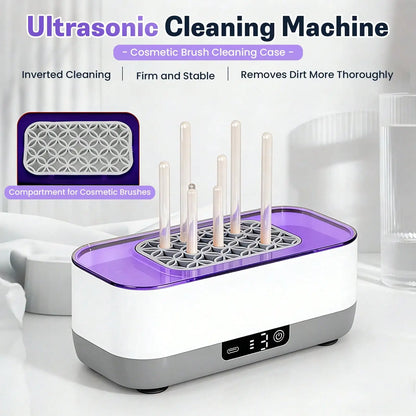 Makeup Brush Cleaning Case, Jewelry Automatic 360 ° Deep Cleaning Tool, Ultra Portable, USB Charging, High-Frequency Vibration