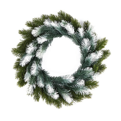 Faux Pine Cedar Christmas Wreaths For Front Door Holiday Décor - Classic, Snowy, Round, Pine, Cedar