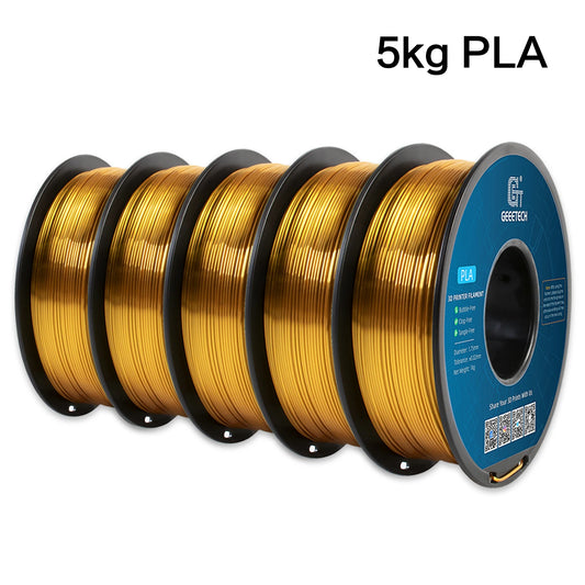 5KG VALUE PACK PrintFusion™ 5KG Silk PLA Filament Bundle | 5×1KG 1.75mm Premium Gloss PLA for Bambu Lab, Creality, Ender & FDM 3D Printers