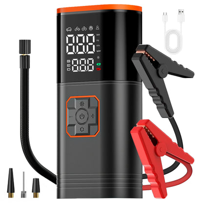 Digital Display Portable Tire Inzzator, USB Rechargeable Air Compressor for Car Bike Motorcycle Tires, Balls, Inflatable Toys