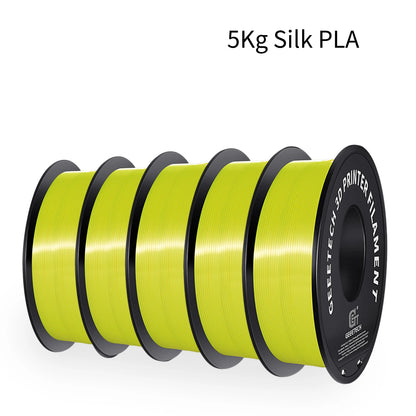GEEETECH 5Kg 3D SILK PLA Filament 1.75mm SILK PLA Filament Smooth Silky Shiny Surface 3D Filament Fit For FDM Printers