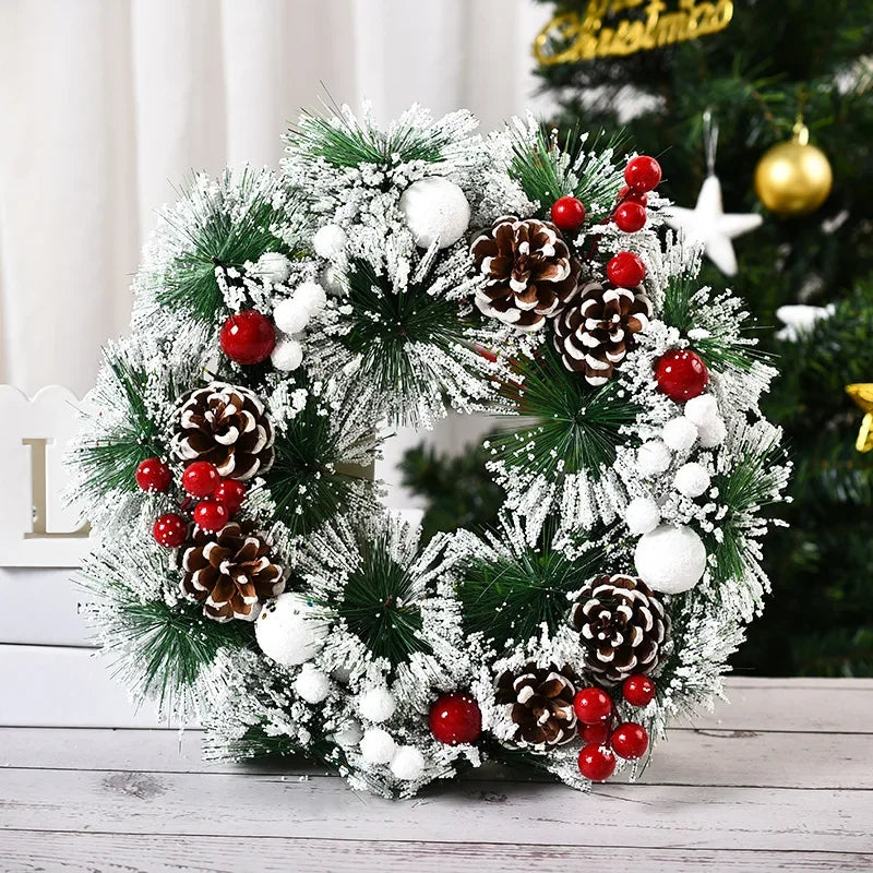 Christmas and Holiday Wreaths - Cedar, Pinecone, Berry, Snowy, Poinsettia