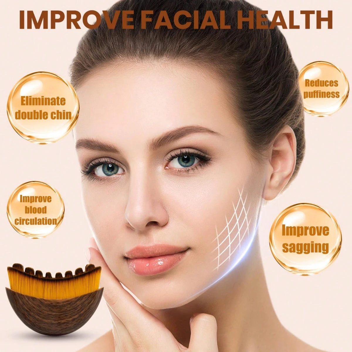 ContourGlow™ Facial Massage Brush | Soft Face & Jawline Massage Tool for Skincare Routine & Lymphatic Massage