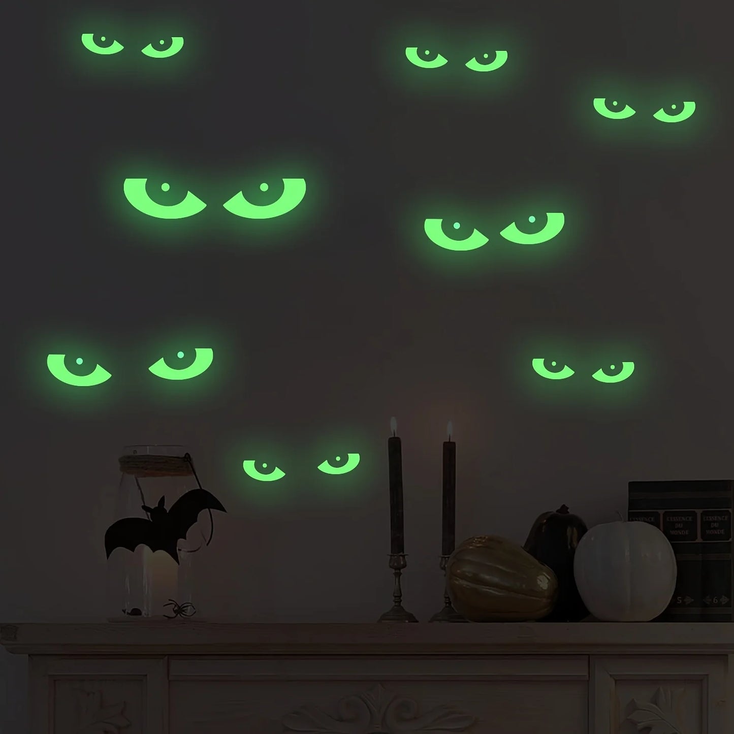 Glow in The Dark Halloween Eyes -  Outdoor Halloween Decor