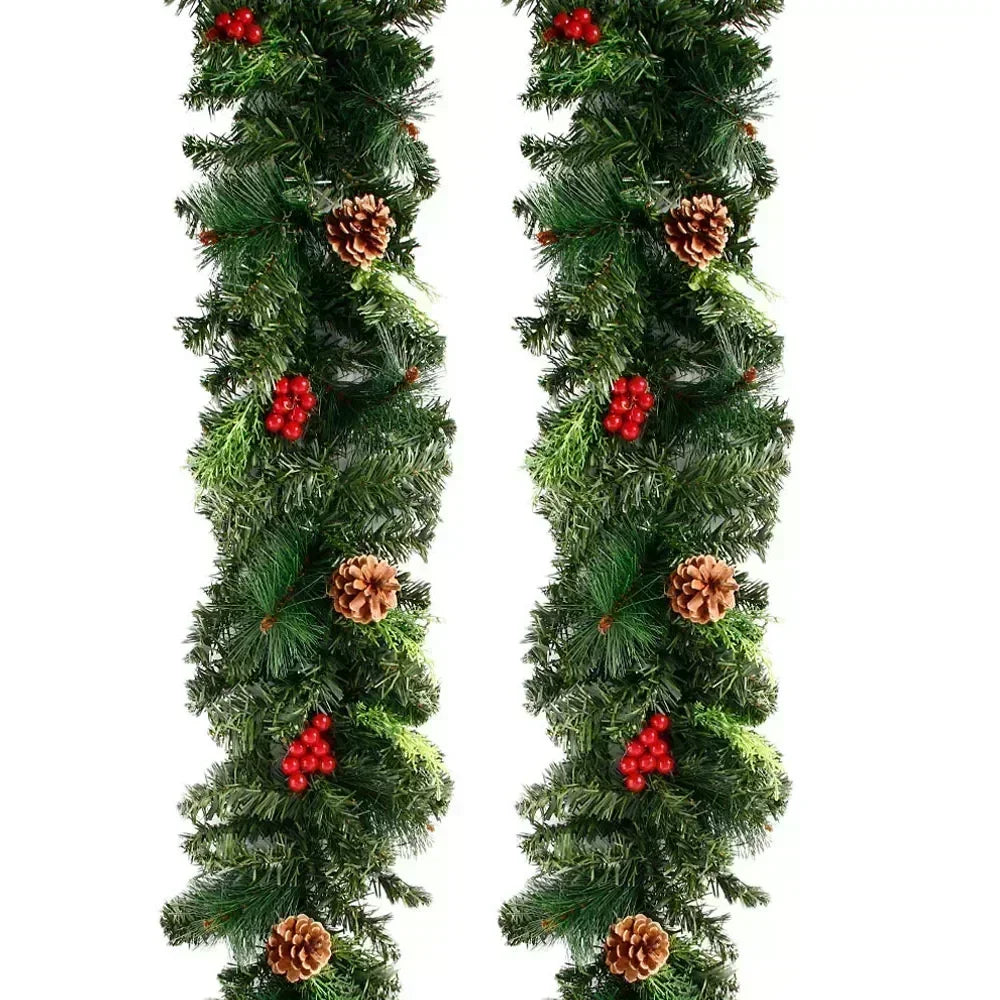Christmas Garland with Pinecones and Berries - Pre-Lit Avaible - 6 Ft/ 9FT
