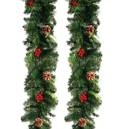 Christmas Garland with Pinecones and Berries - Pre-Lit Avaible - 6 Ft/ 9FT