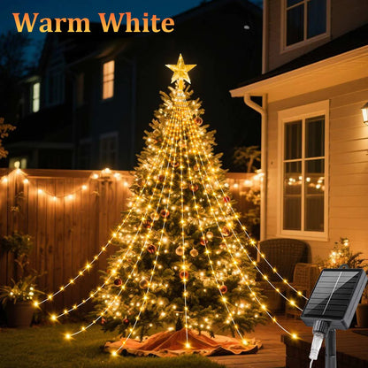 Outdoor Solar Powered Christmas Tree Lights