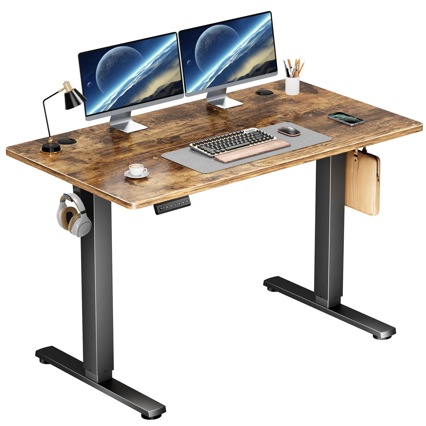Electric Height Adjustable Standing Desk with Memory Presets (40" x 24")