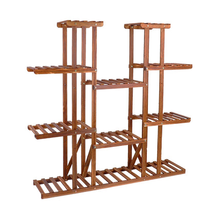 11-Tier Wooden Plant Stand for Indoor & Outdoor Plants