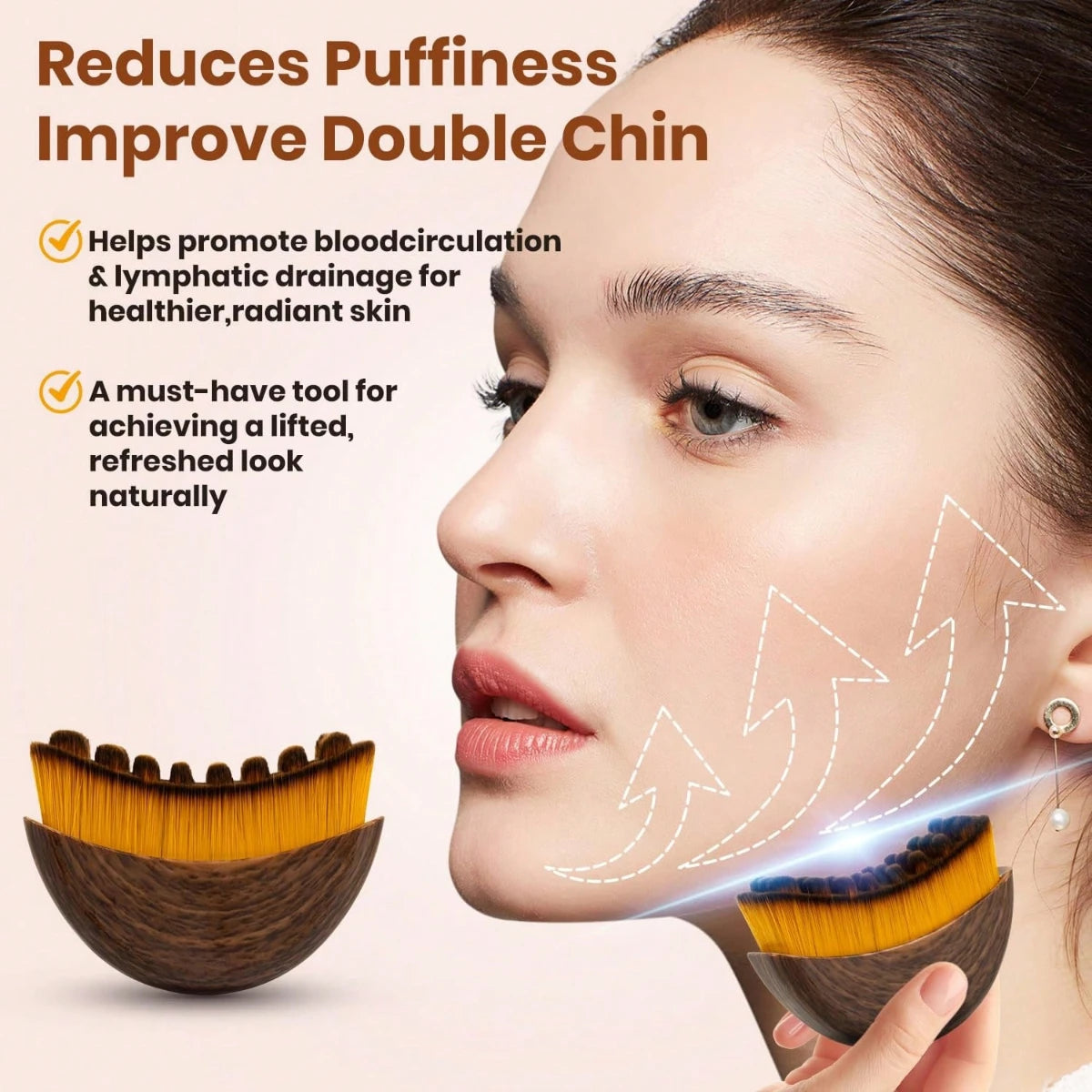 ContourGlow™ Facial Massage Brush | Soft Face & Jawline Massage Tool for Skincare Routine & Lymphatic Massage