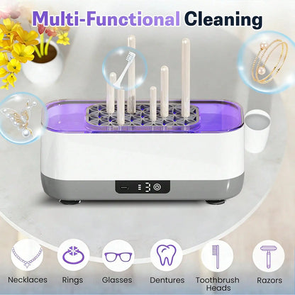 Makeup Brush Cleaning Case, Jewelry Automatic 360 ° Deep Cleaning Tool, Ultra Portable, USB Charging, High-Frequency Vibration