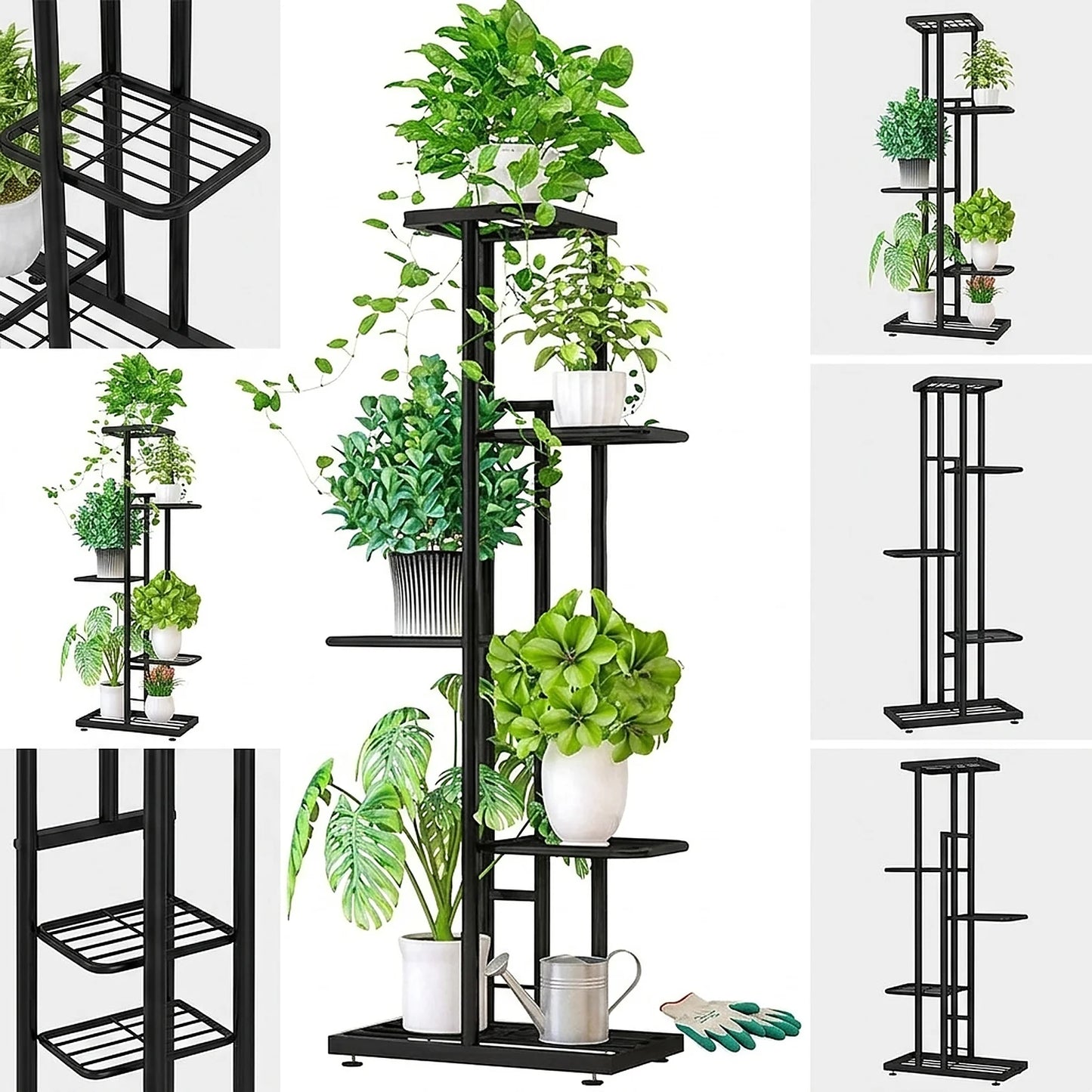 5-Tier Metal Plant Stand for Indoor & Outdoor Plants